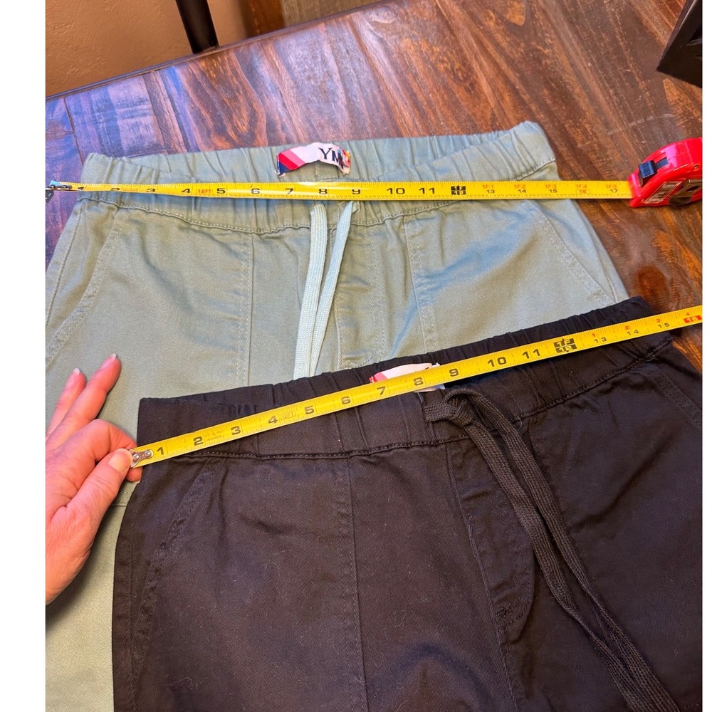 YMI Womens High Rise Wide Leg Utility Pants Bundle‎ Sage Green Black Small Set 2 - Picture 3 of 12